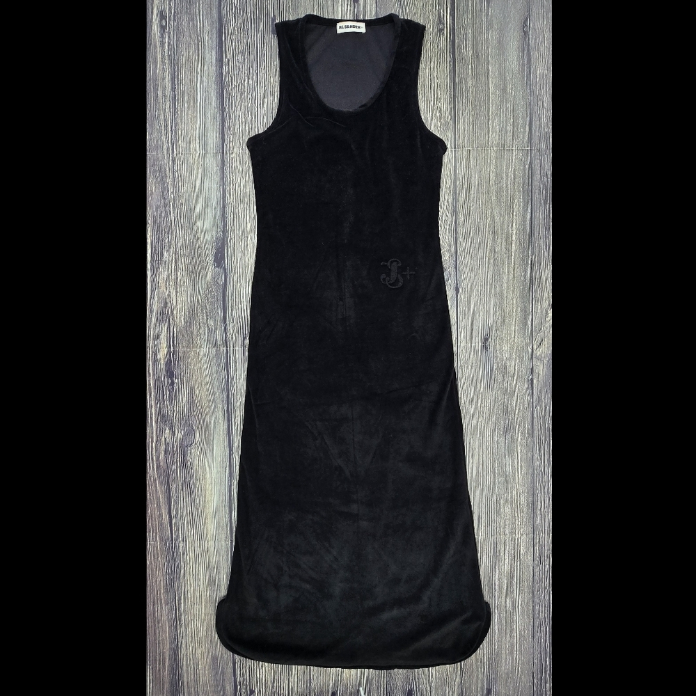 Jil Sander Long Black Velvet Dress - Picture 2 of 15